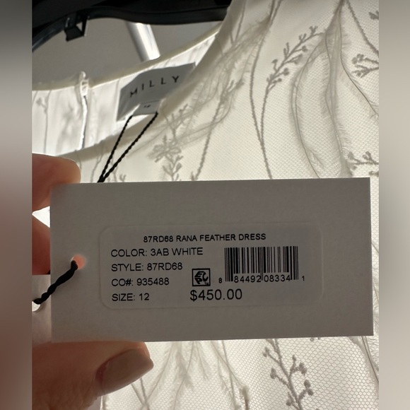 Milly Rana Feather Shift Wedding Bridal Rehearsal Dinner NWT Casual Bride - Picture 7 of 7